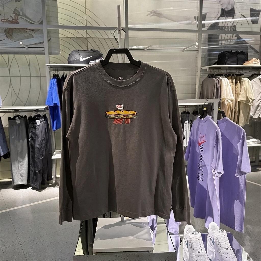 Wenwen ของแท้ Nike Nike ชายหญิงสไตล์ใหม่ SB Skateboard Series เสื้อยืดแขนยาวลําลอง HJ0807-289