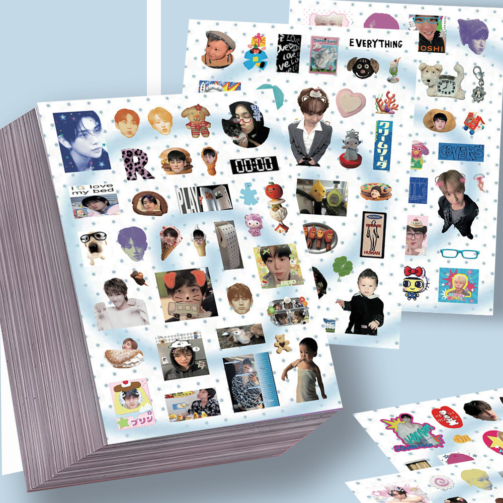 8 ชิ้นแฟชั่นเกาหลีรูปสติกเกอร์กันน้ํา DIY Journal Kuka การ์ดอุปกรณ์ตกแต่ง