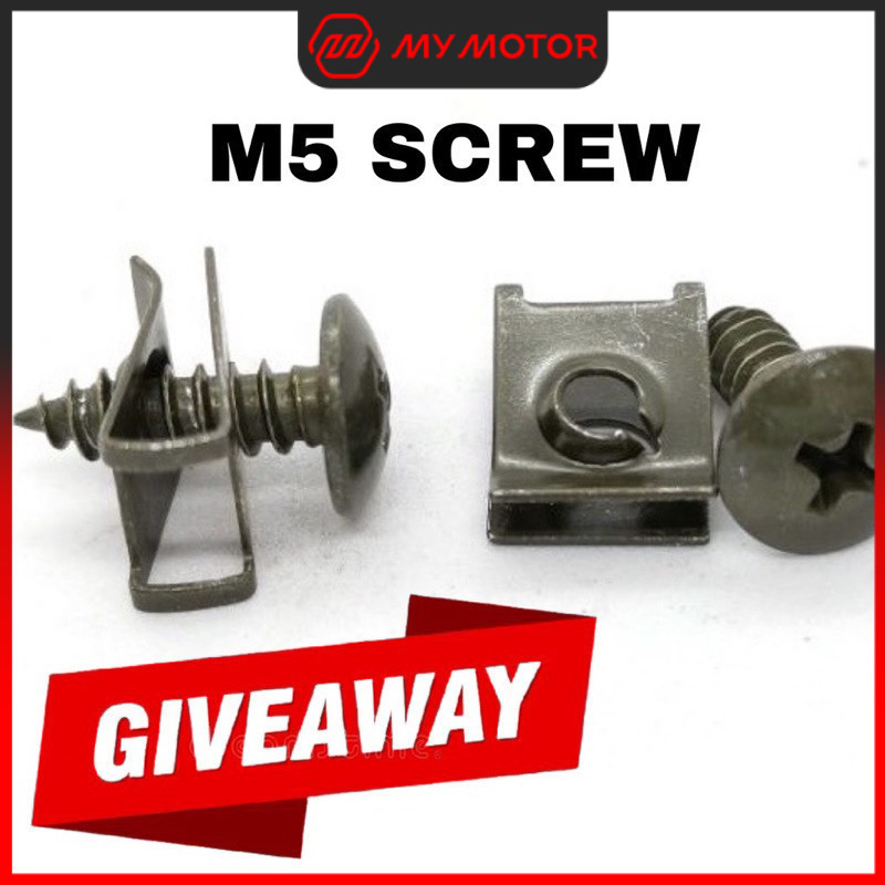 ชุดฝาครอบตัวสกรู M5 TS516 Spru + คลิป (1 ชิ้น) HONDA YAMAHA SYM BENELLI Y15 Y16 RSX EX5 RS NVX NMAX 