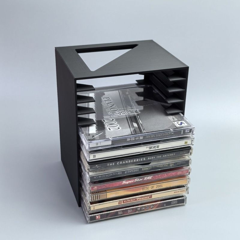 C CD Storage Compartment Rack สามารถถือ 12 ช่องเดสก์ท็อป Simple CD บันทึก CD อัลบั้มกล่องเก็บชั้นวาง