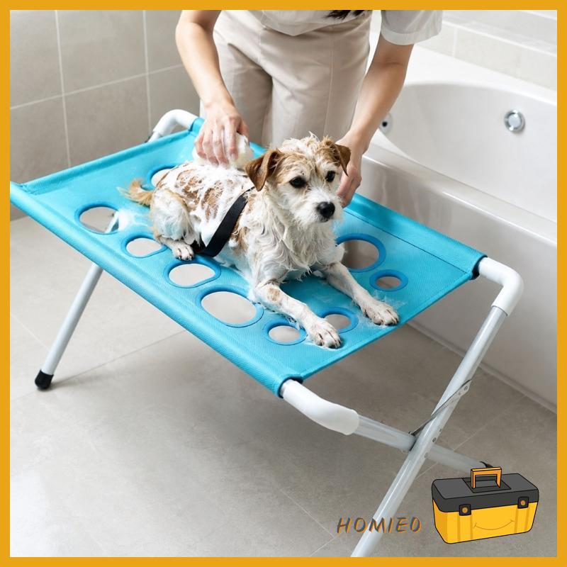HOMIE0 Pet Grooming Helper Stand Bath Support with Leg Openings for Home Bath Time