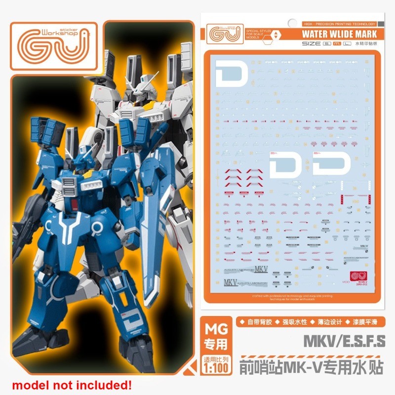 GUGU Water Decal ความแม่นยําสูงประกอบรุ่นสติกเกอร์น้ํา GU-MPB145 สําหรับ MG 1/100 MKV ESFS ORX-013