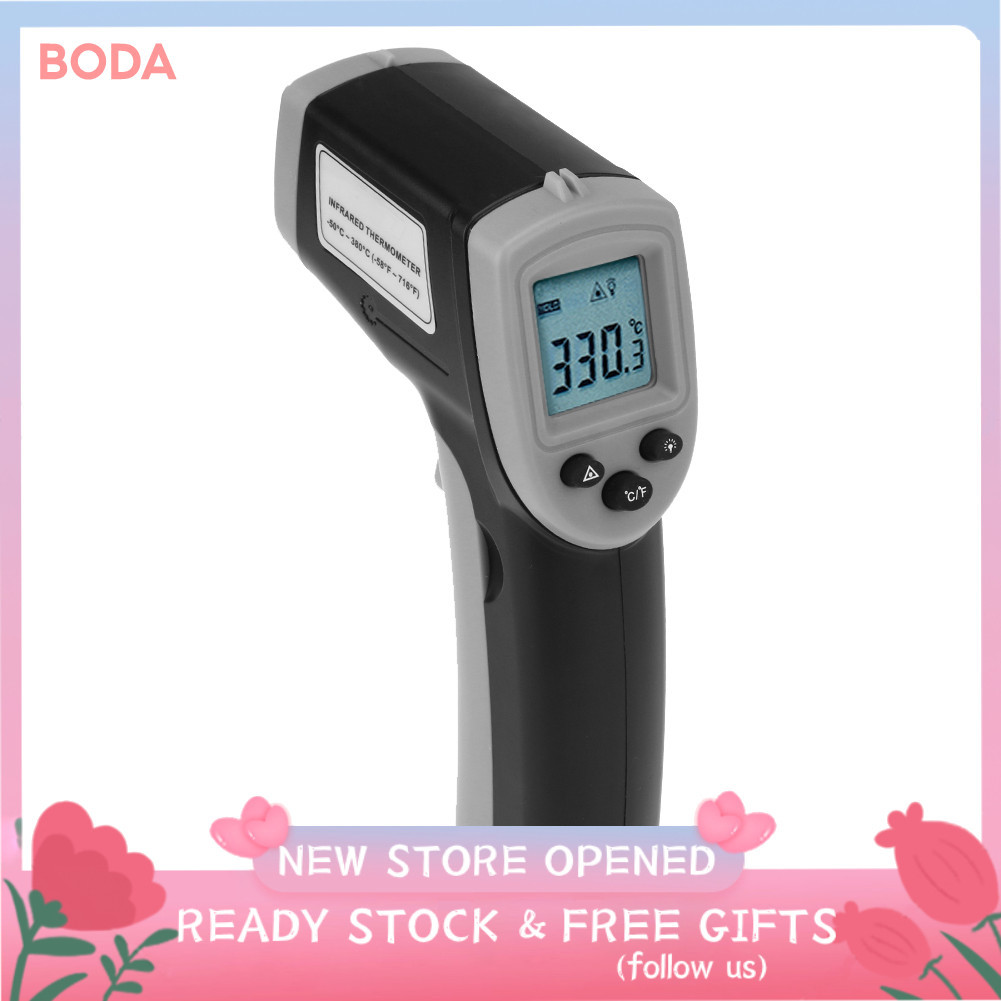 Boda Zerodis Non Digital Temperature Gun เครื่องวัดอุณหภูมิอินฟราเรด IR Temp (-50-380 °C) สำหรับทำอาหาร เตาอบพิซซ่า เตาย่าง