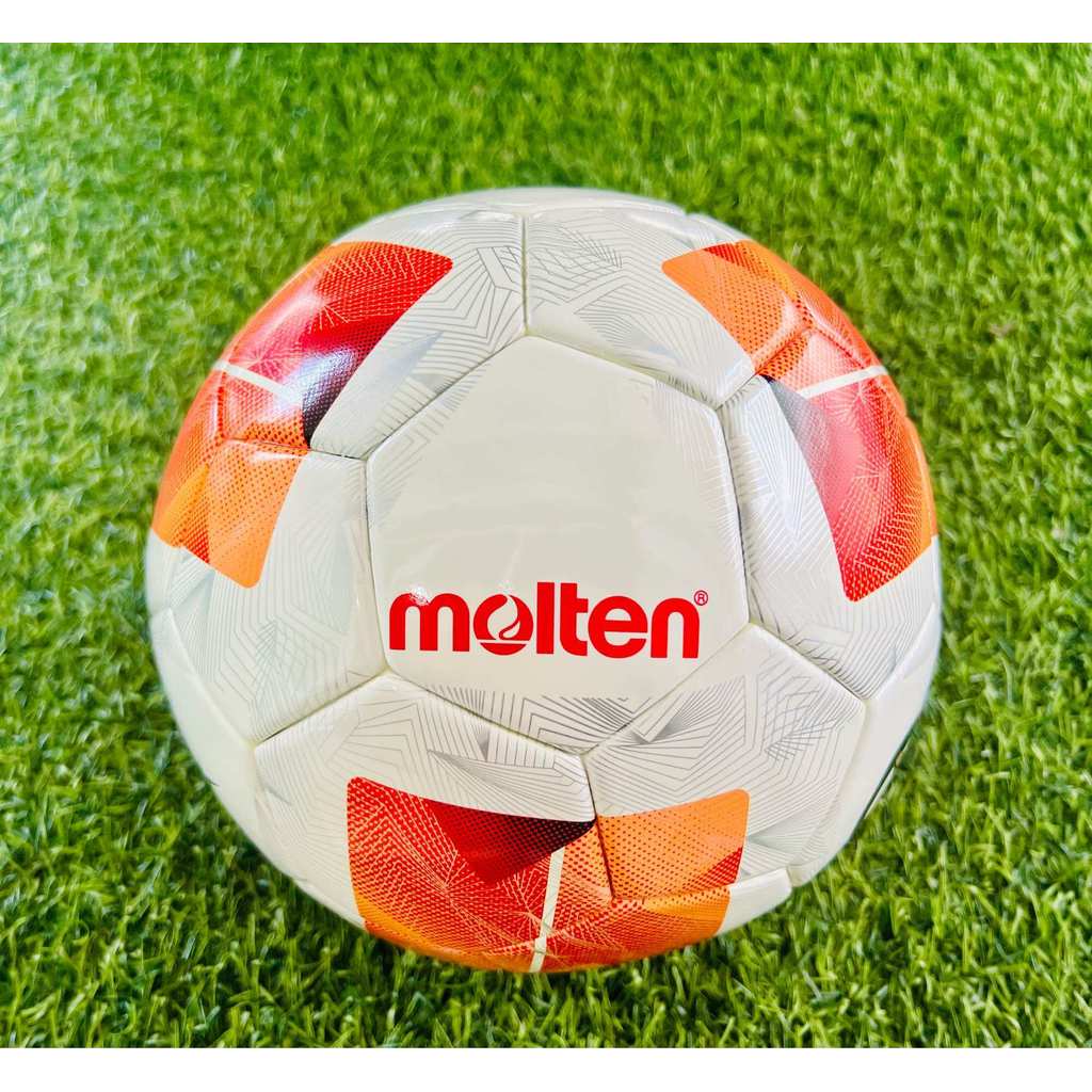 ลูกฟุตบอลหนังพียู (PU) Molten F5N4900-TL FIFA QUALITY PROรุ่นแข่งขันนานาชาติ เบอร์5 สีขาวส้ม(ฟรีตาข่