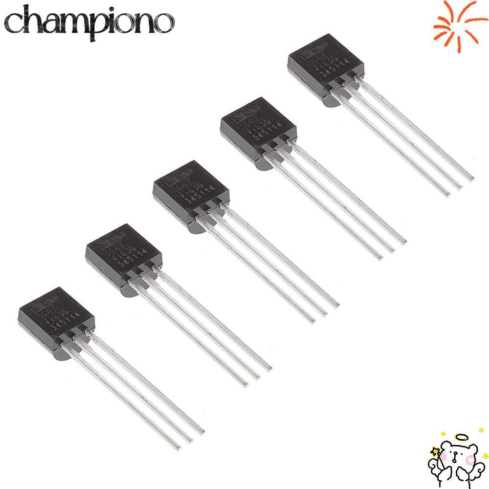CHAMPIONO เซ็นเซอร์อะนาล็อกอุณหภูมิ 5 ชิ้น, TMP36GT9Z TMP36 โลหะ 3 พิน, ±2°C 10 MV/8°C 2.7 V - 5.5 V
