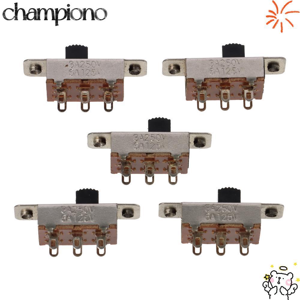 CHAMPIONO 5pcs Micro Mini Toggle Switch, แผง Mount 6 Pin 3 ตําแหน่งสไลด์สวิทช์, 6A/125V 3A/250V AC S