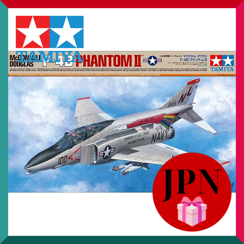 TAMIYA 1/48 Aircraft Series No. 121 McDonnell Douglas F-4B Phantom II Plastic Model 61121