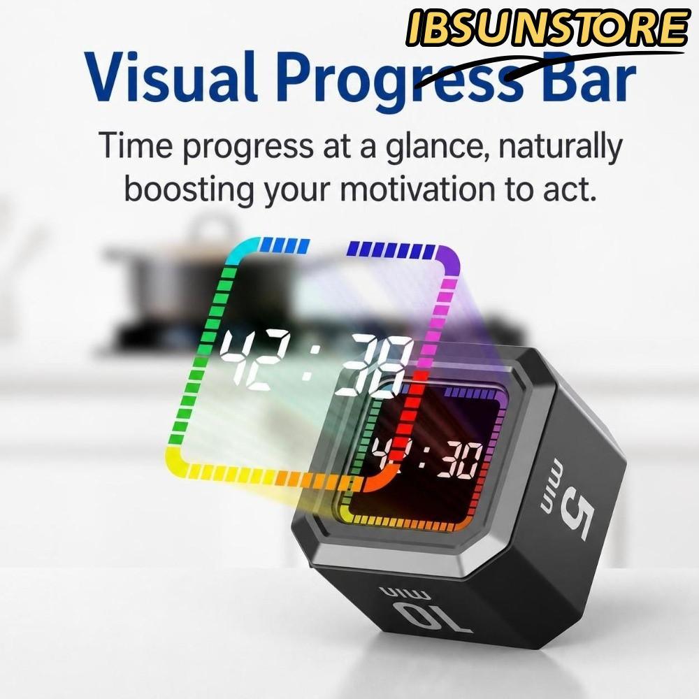 IBSUNSTORE Digital Flipping Timer, Gravity Sensing ชาร์จ Pomodoro Timer Cube, 5/10/25/40min 3 ปริมาณ