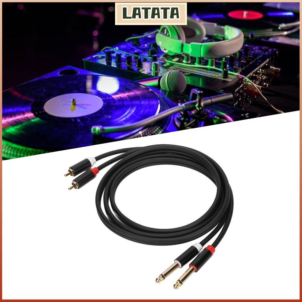 LATA Dual 1/4 TS to Dual RCA Cable, Gold Plated 1.5m / 4.9ft 6.35mm 2 พอร์ต RCA ถึง 2 TS Port Cable,