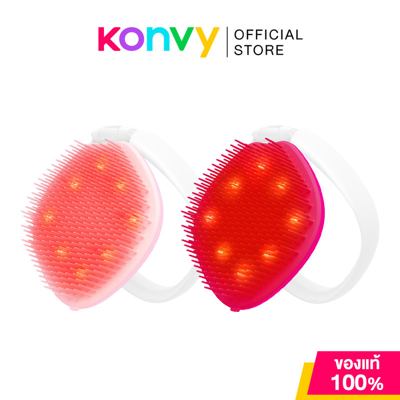 FOREO Flip Play Red Light Hairbrush Tickle Me Pink 1pc แปรงหวีผมแสง LED ฟอริโอ้ เพื่อผมที่แข็งแรง ดูสุขภาพดี.