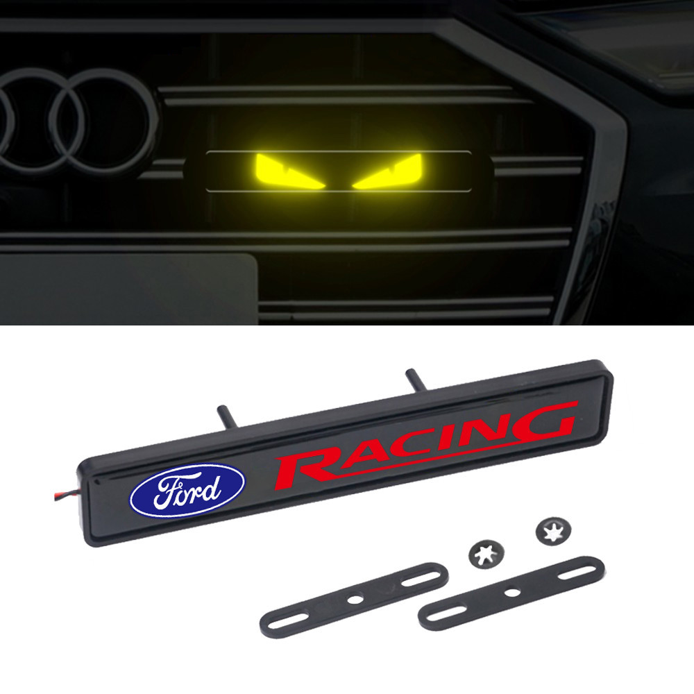 พร้อมไฟ LED รถกระจังหน้าป้ายสัญลักษณ์สติกเกอร์เหมาะสําหรับ Ford Mondeo Ranger Ecosport F150 F-250 Fo