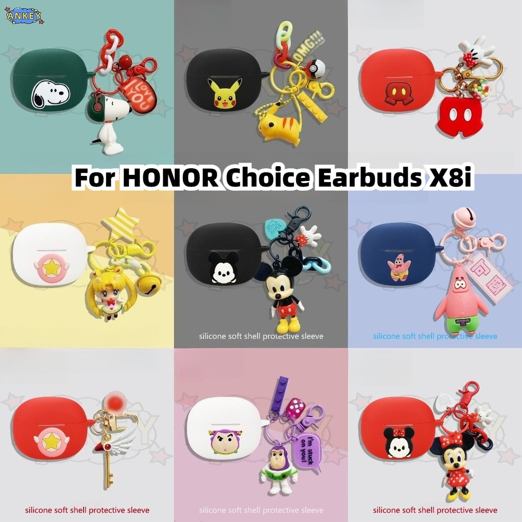 Compatible with HONOR Choice Earbuds X8i Bluetooth Earphone Protective Silicone Cute Cartoon Covers 