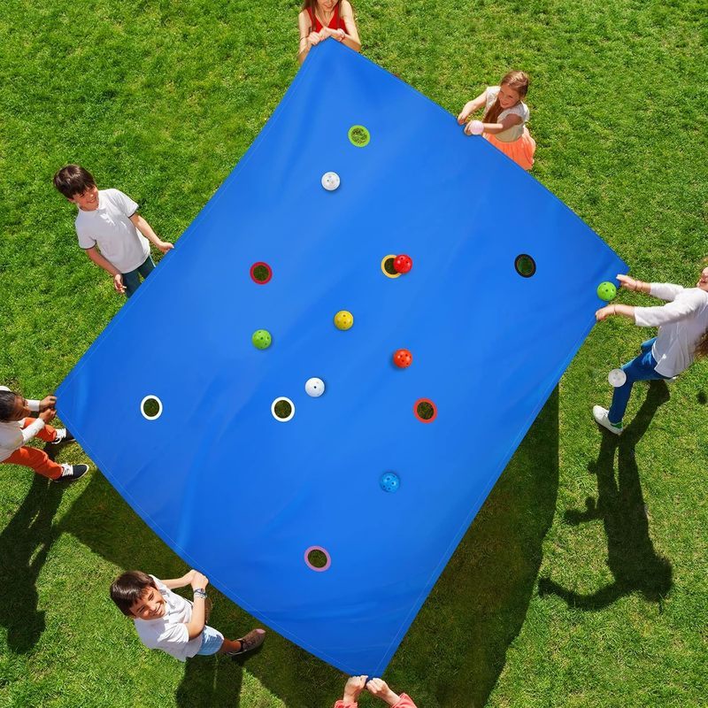 Kathfly Blue Hole Tarp Team Building Game 98x70 นิ้ว, 8 ลูก