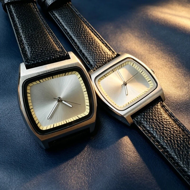 นาฬิกาคู่ Bauhaus Design Steile Dial Stainless Steel Unisex Quartz Watch