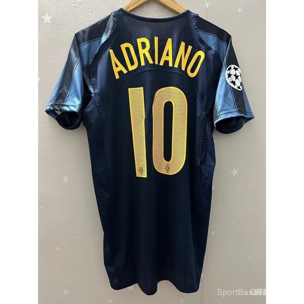04-05 Milan Inter De Alta Calidad Personalizado Futbol Jersey Adriano SSS+ 5SJO