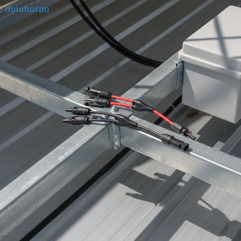 [DUL] Solar Y-Branch Connectors 20A, Solar Panel Parallel Adapter Cable (คู่, /สีแดง) AO