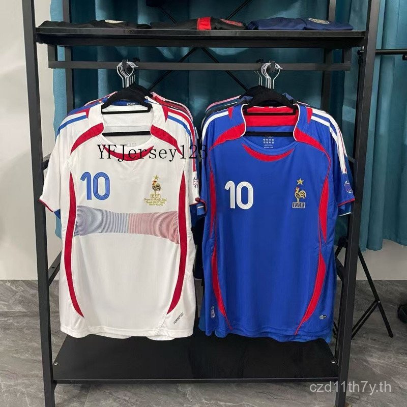 2006 France Home and Away เสื้อฟุตบอล ZIDANE เสื้อแขนสั้นย้อนยุค