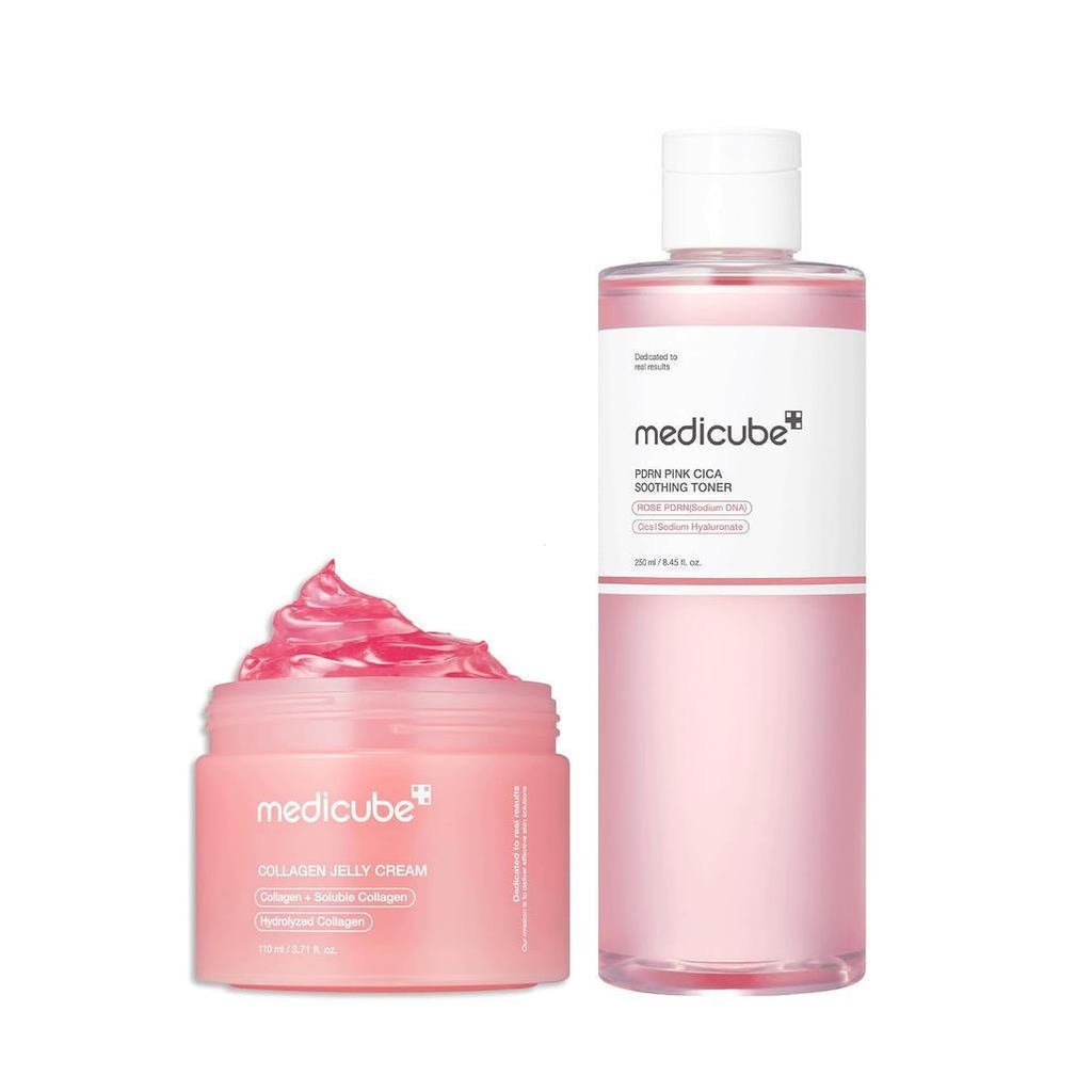 MedicubePinkGlowHomeCareDuo: PDRN Pink Peptide Toner และ Collagen Gel (110ml) 30CF