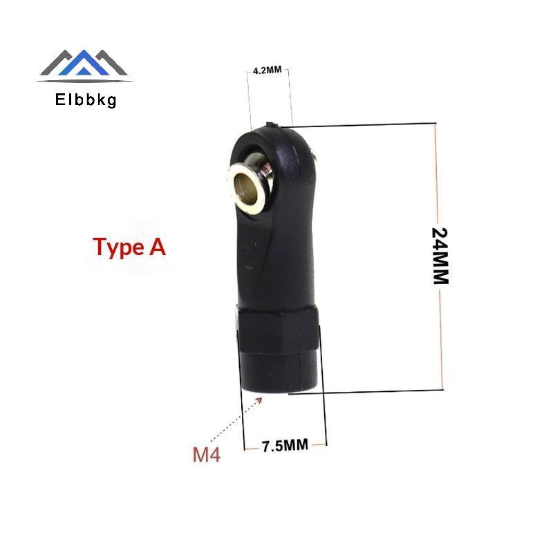 EIbbkg 10 ชิ้น M3 M4 พลาสติกตรงและมุม Rod Ends 7 มิลลิเมตร Pivot Ball สําหรับ 1/10 RC Crawler รถ SCX