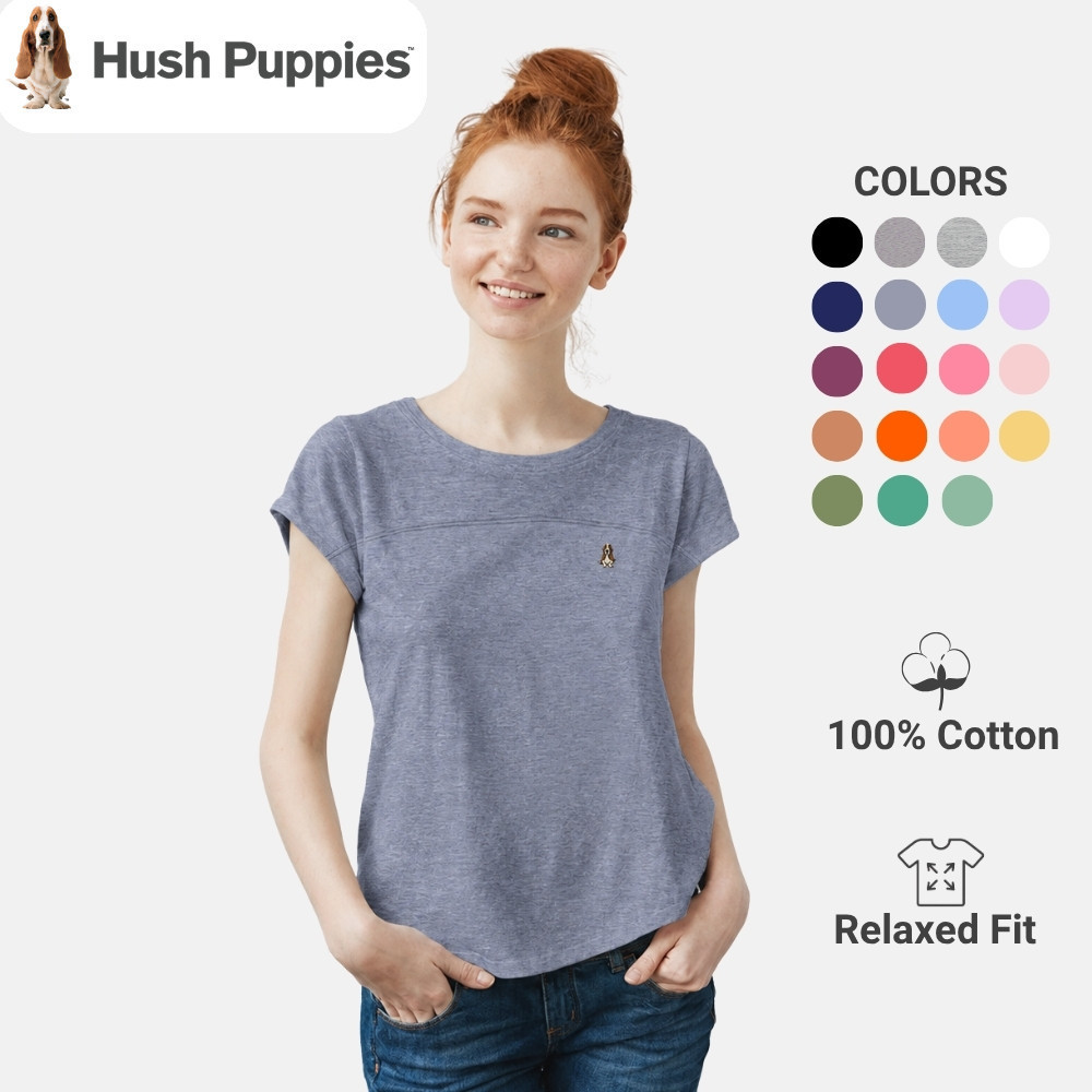 Hush Puppies เสื้อยืดผู้หญิง Melange Cut & Sev HLT409442เช่น1