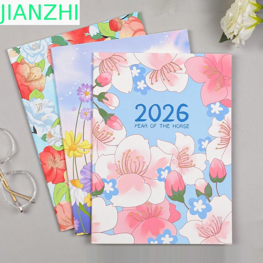 JIANZPH 2026 Schedules Notebook, Learning Plan A4 A5 Planner Notebook, Portable Life Check-in Work E