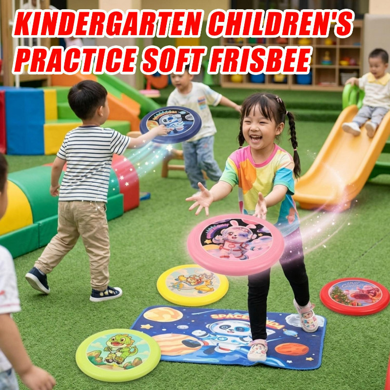 Kids Interactive Frisbee Toy - Kids Soft Flying Disc - Catching Discs - Dinosaur Panda Rabbit Print 