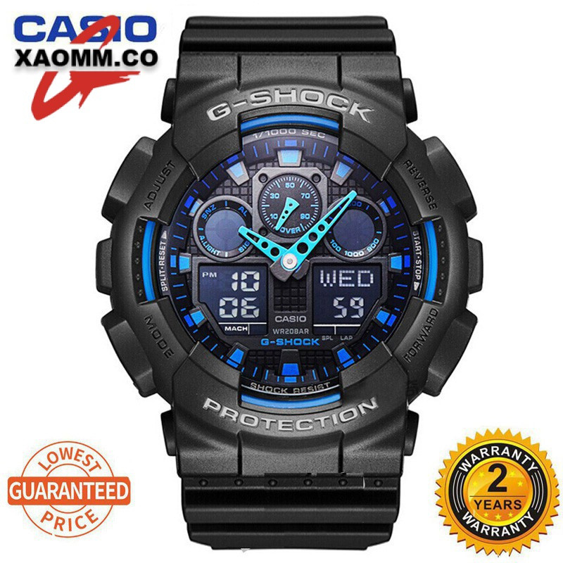 QIXIAO G-Shock GA100 นาฬิกาสปอร์ตควอตซ์ดิจิตอล GA-100CF-1A9 ลายพราง
