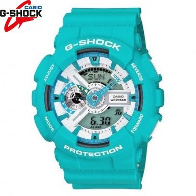 QIXIAO G*/*shock GA-110SN-3AJF Cyan กีฬานาฬิกาผู้ชายนาฬิกาผู้หญิงแฟชั่นเรซิ่นสายนาฬิกา hF168