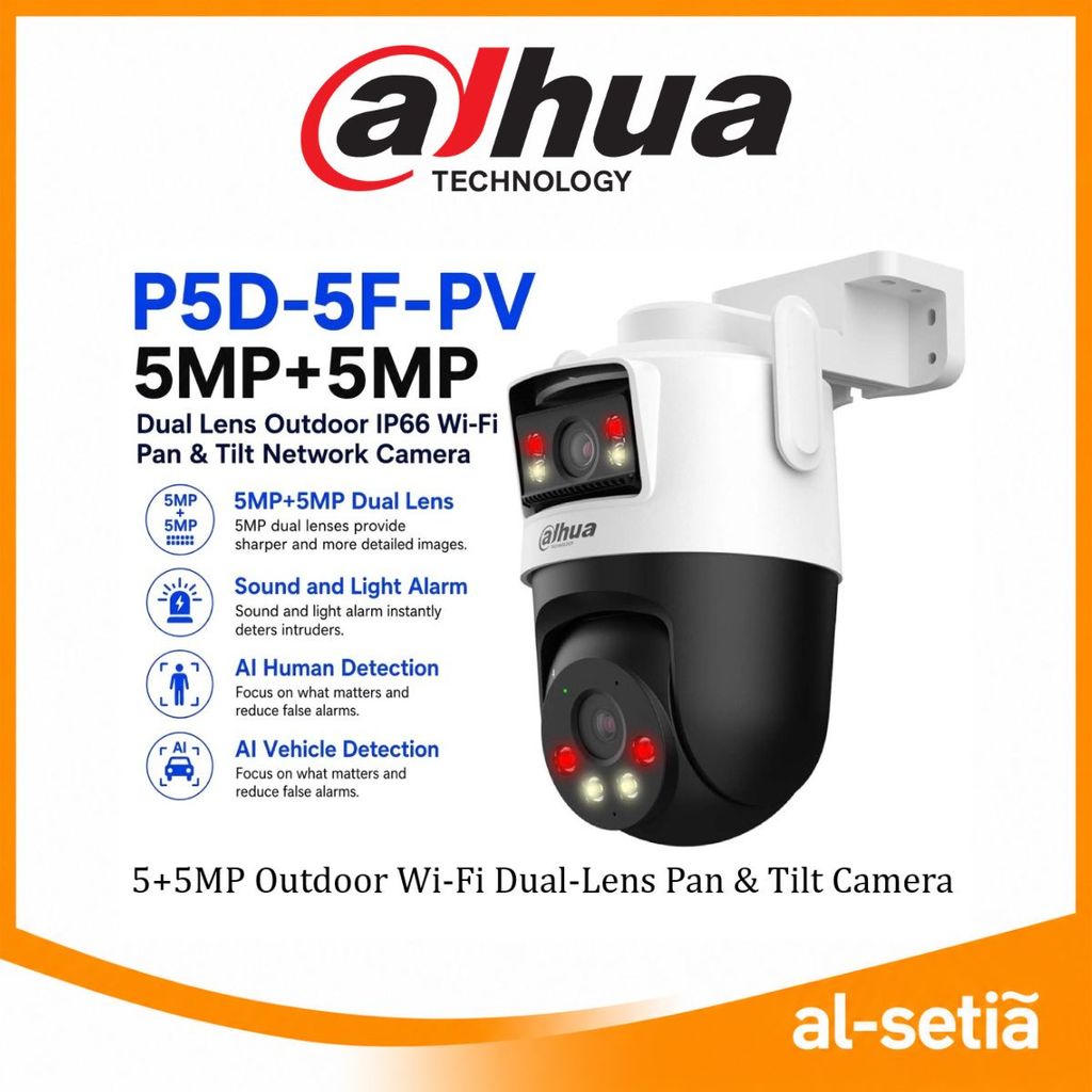 Dahua P5D-5F-PV P3D-3F-PV P3I-PV กล้องวงจรปิดกลางแจ้ง WiFi 6 H.265 สมาร์ท Dual Light IP Cam