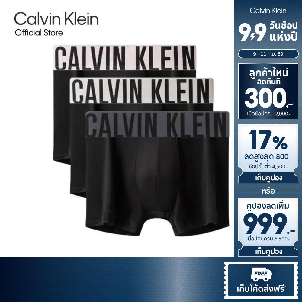 CALVIN KLEIN กางเกงในผู้ชายแพ็ค 3 ชิ้น Intense Power Microfiber Stretch ทรง Trunk รุ่น NB3611O F74-สีดำ