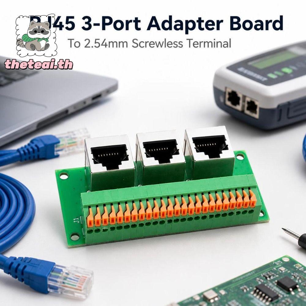 THETEAI RJ45 Breakout Board, สามทาง 8-Pin RJ45 หญิง, Professional ฤดูใบไม้ผลิ Terminal Solderless Et