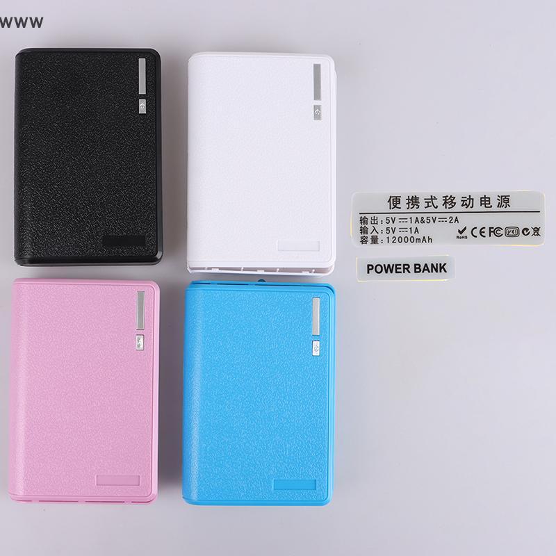 ที่ใส่แบตเตอรี่18650 4ชิ้น5V กล่องชาร์จมือถือแบบ USB สองช่อง DIY