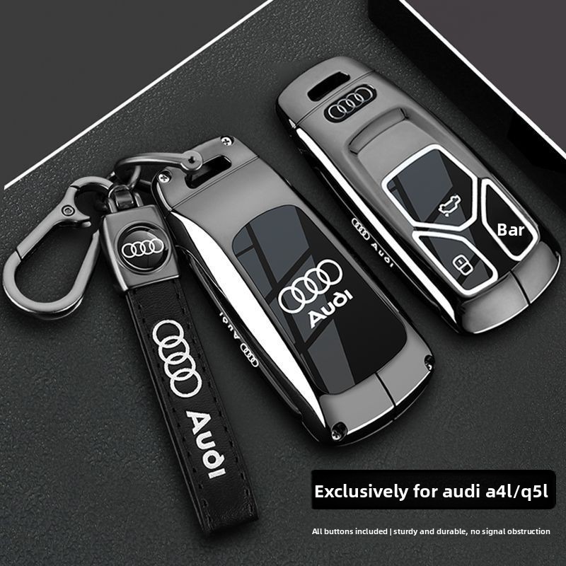 ฝาครอบกุญแจรีโมทรถยนต์สําหรับ Audi a6l/a4l/q5l/a3/q3/a6/a7l Gold Edge Design Protector Fob รถอุปกรณ์