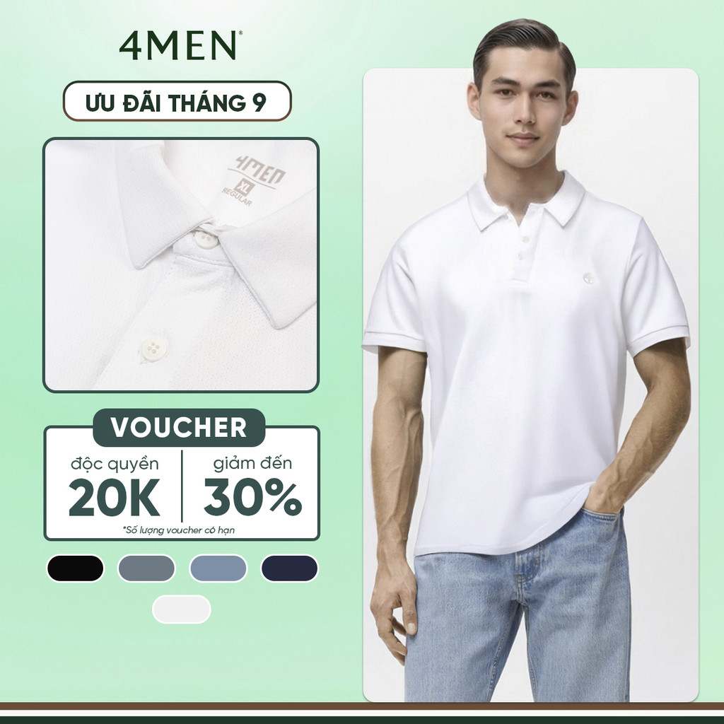 เสื้อโปโลกีฬาพิมพ์ลายโลโก้ 4M Round Regular Form PO171 นุ่ม ระบายอากาศได้ดี ยางยืด ดูดซับเหงื่อ ราคา
