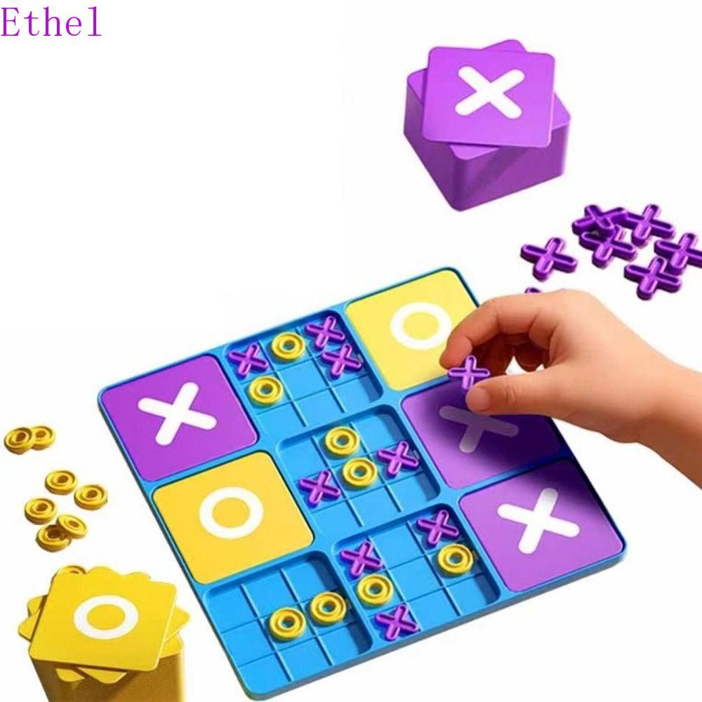 ETHEL Tic Tac Toe Board Game, Creative Montessori Puzzle Table Game, Tabletop Game Portable Cognitiv