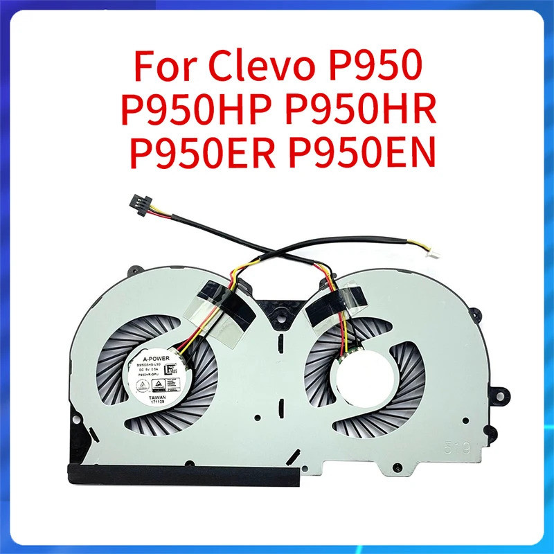 ใหม่ Original CPU พัดลมหม้อน้ําสําหรับ Clevo P950 P950HP P950HR P950ER P950EN แล็ปท็อป GPU พัดลมระบา
