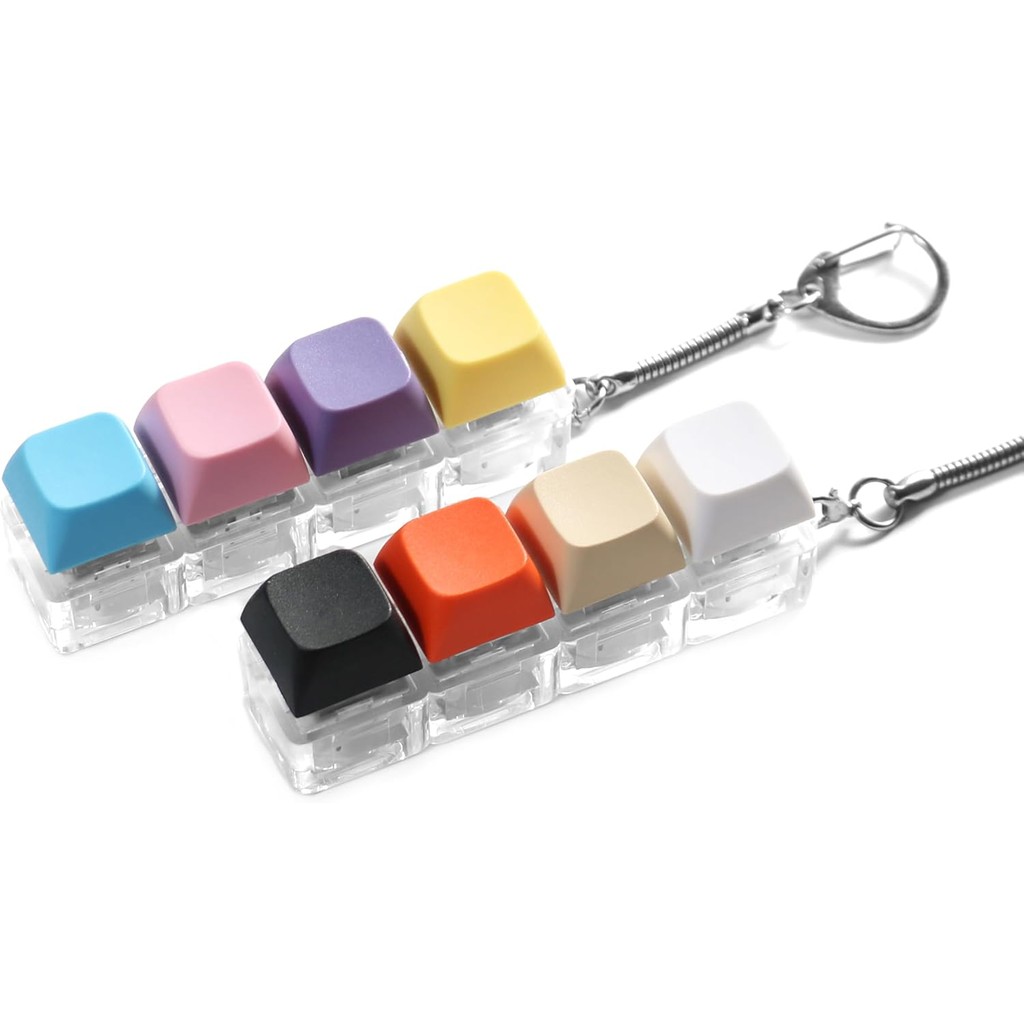 2 ชิ้น Clicky Keyboard Fidget, Loud Fidget Keyboard สําหรับบรรเทาความเครียด, คีย์บอร์ดจิ๋ว พวงกุญแจ 