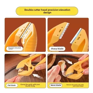 ร้านอยู่ที่ไทย เครื่องปอกกระเทียม แมนนวล พลาสติก+สแตนเลส ไม่ทำเสียเล็บ อุปกรณ์ครัว มัลติฟังก์ชั่น