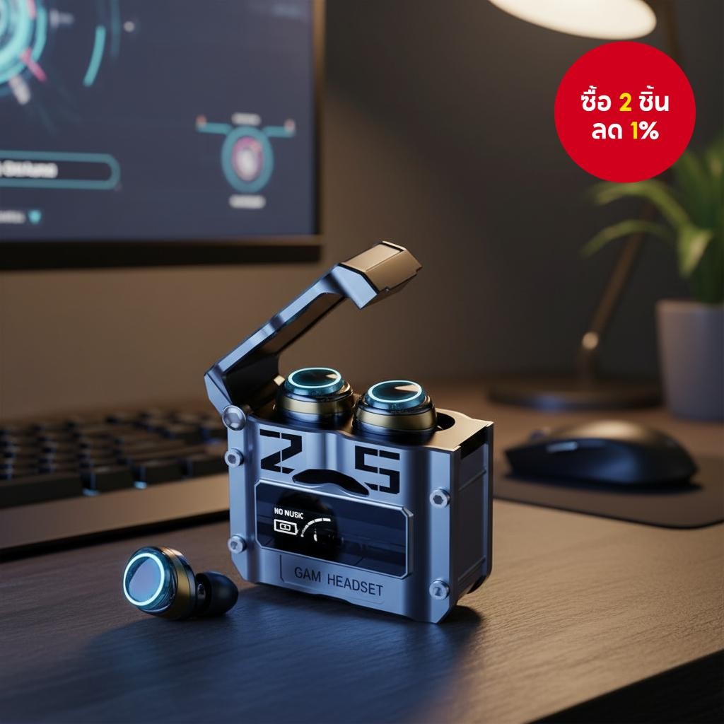 หูฟังบลูทูธ TWS M25 ระบบสัมผัส ควบคุมแบบสเตอริโอ ตัดเสียงรบกวน สําหรับเล่นเกมมือถือ