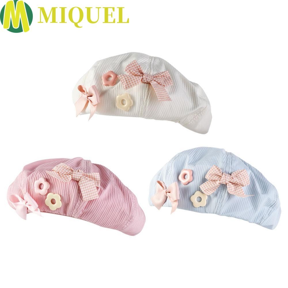 หมวกเบเรต์ bow flower จาก Miqueล สไตล์-retro Harajuku สำหรับนักศึกษาและสาวๆ