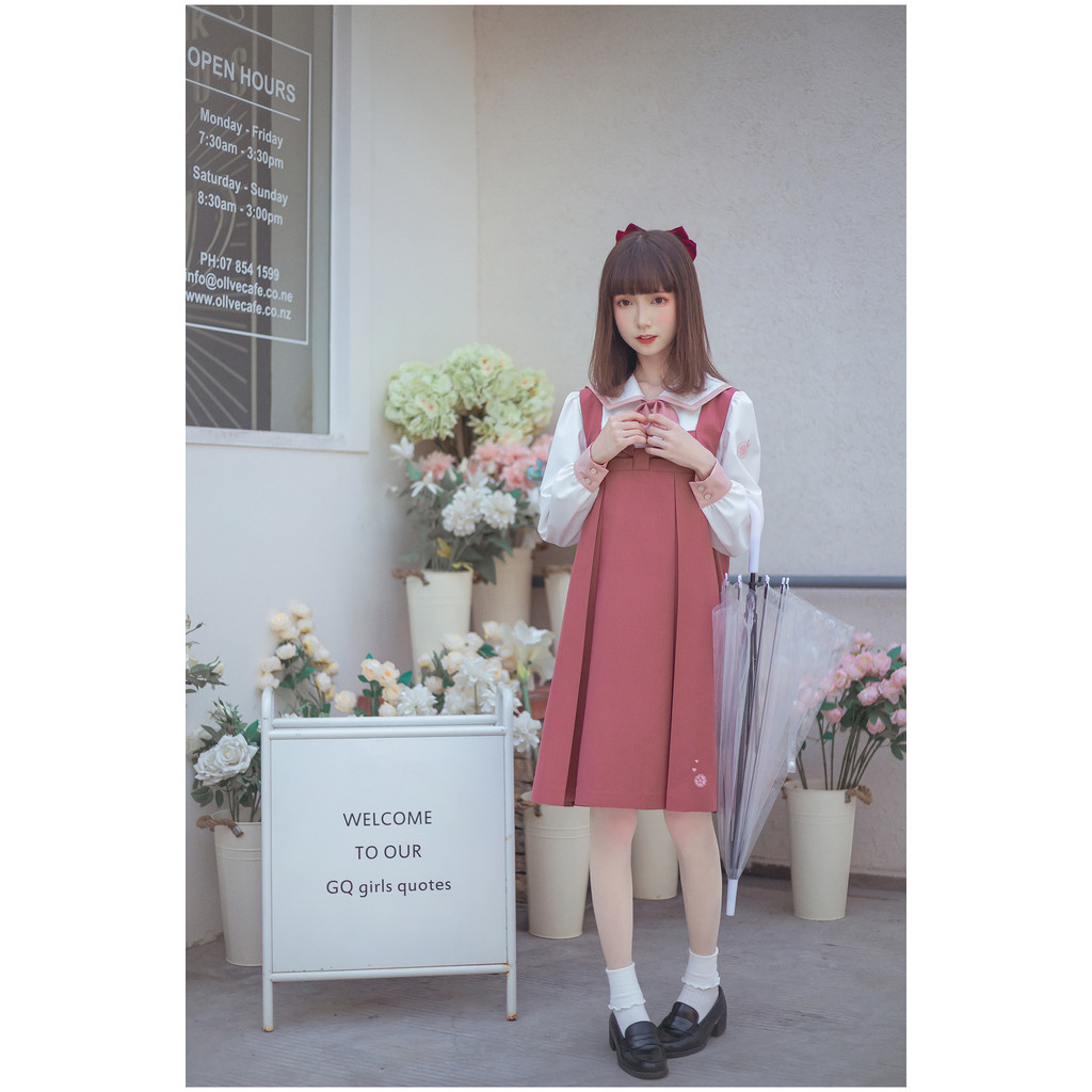 วอลนัท JK [ดอกไม้ใต้ดวงจันทร์] Onmyoji Fate Tie God Cooperation Style Card Milk Skirt Suit