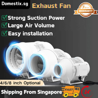 Domestix 4"6"8" Portable Exhaust Fan Ventilation Fan Extractor Ventilation Kitchen Toilet Wall Air Cleaning fan