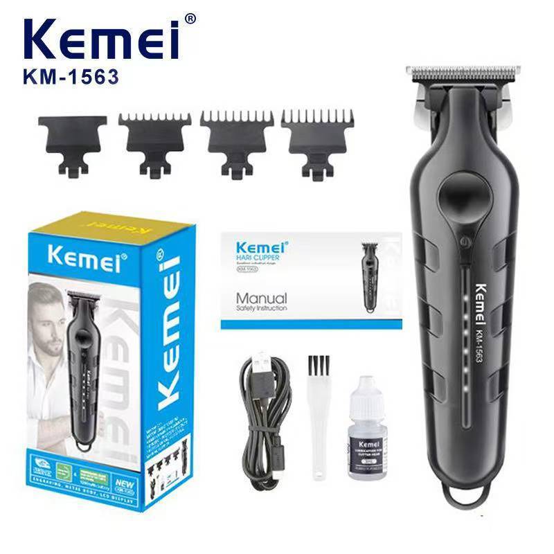 Kemei KM-1563 สีดำความแรง7200รอบ บอดี้เอบีเอส นํ้าหนักเบา ใช้งานง่าย จับกระชับมือ แถมฟันรอง3ขนาด 1, 2, 3มิลสายชาร์จยูเอ