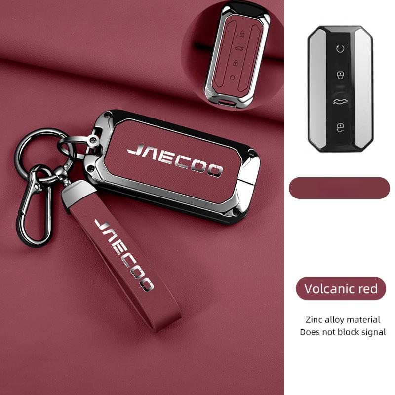 สังกะสีหนังกุญแจรถสําหรับ Chery JAECOO J5 JAECOO J7,ผู้ถือกุญแจรีโมทกุญแจรถ Fob Shell