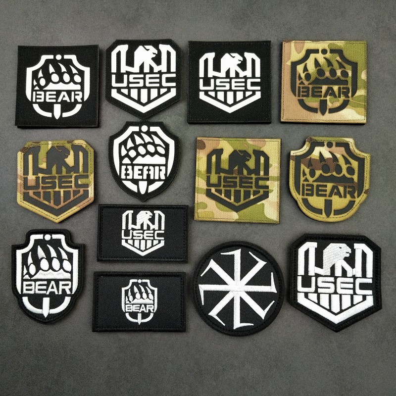 ที่กําหนดเองEscape จาก Tarkov ส่องสว่าง USEC BEAR ทีม IR สะท้อนแสงยุทธวิธี morale badge 3D Velcro Pa