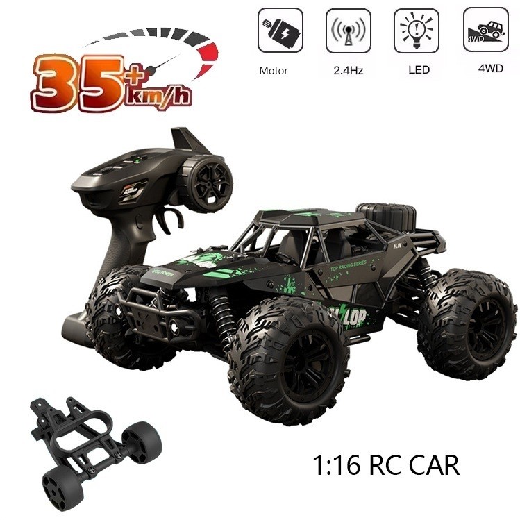 Rc 1/16 Rc Offroad 4x4 Rc4wd รีโมทคอนโทรลรถรุ่นรถของเล่นรถสําหรับชายแปรงมอเตอร์ชุดหูฟังล้อวันหยุดของ