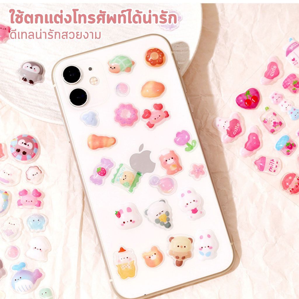 CUTE!3D สติกเกอร์น่ารักการ์ตูน Deco สติกเกอร์ DIY โทรศัพท์กระเป๋าเดินทางรถจักรยานยนต์แล็ปท็อปกระเป๋าเดินทางสติกเกอร์ - รูปที่ 3