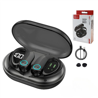 Fone Bluetooth Esportivo G37 com Gancho, Base de Carga LED, Grave Potente e Toque Inteligente fang