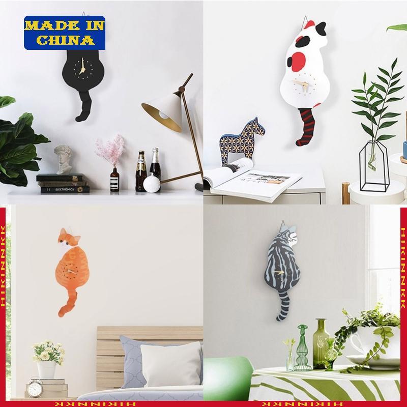 HIK Creative Wall Clock Naughty for Cat Wag Tail Clocks for Home Decor Cloc