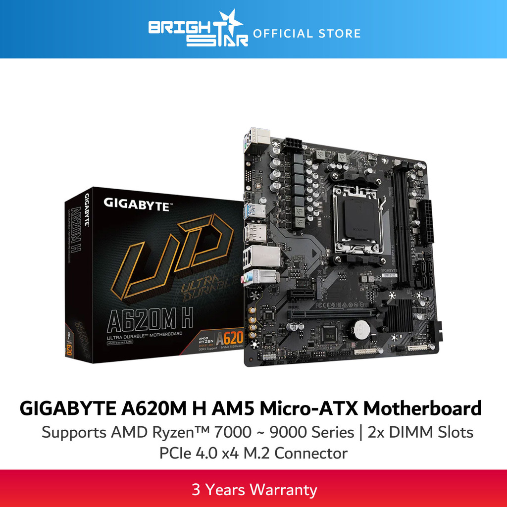 เมนบอร์ด GIGABYTE A620M H (rev 1.0) AM5 Micro-ATX